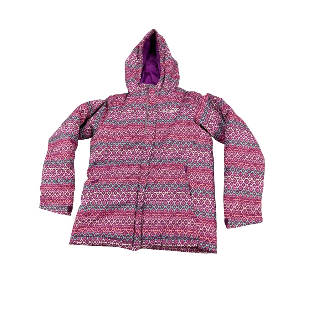 Columbia Alpine Free Fall Jacket Girls Puffer Jacket Hooded Winter Coat M 10/12